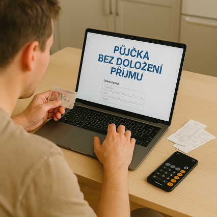 půjčka bez doložení příjmu - člověk u kuchyňského stolu