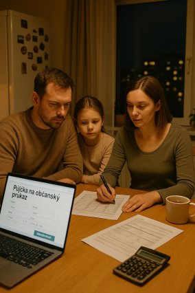 půjčka na občanku rodina u stolu