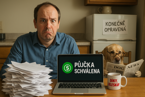 muž středního věku si žádá o půjčku bez doložení příjmu